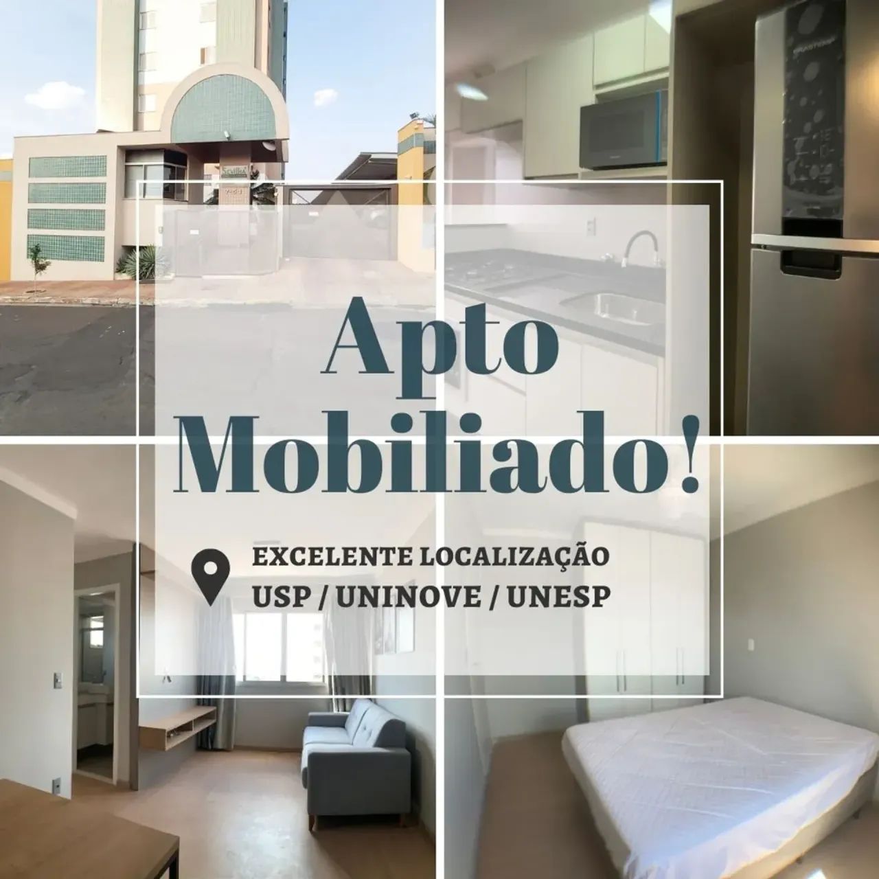 Apartamento 2 dormitórios mobiliado USP UNINOVE UNESP