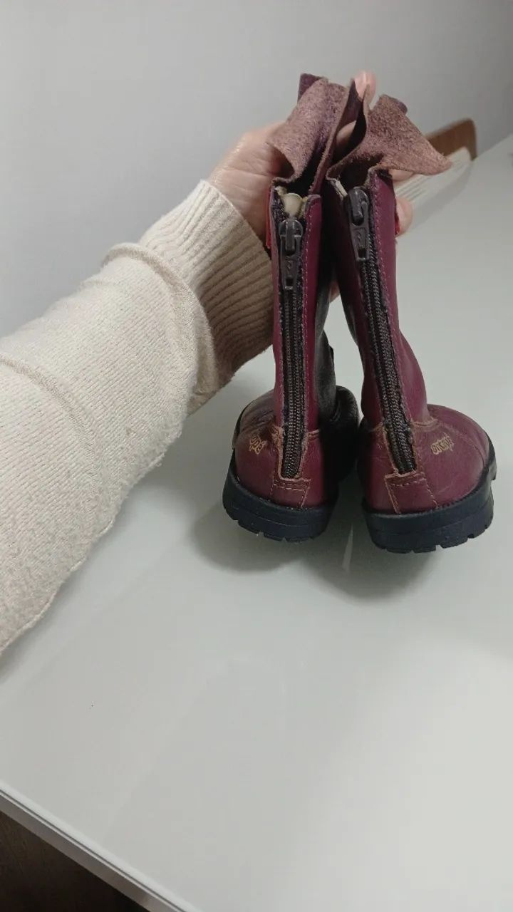 Bota infantil Ortopé em couro tamanho 20  - Foto 5