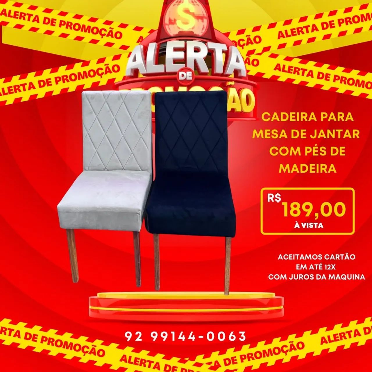 Cadeira para mesa de jantar com pés de madeira 