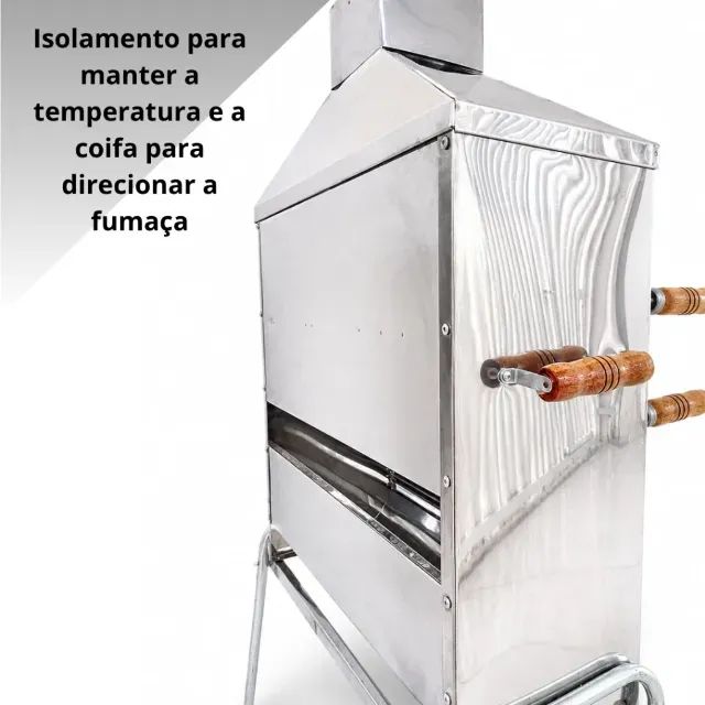 Churrasqueira Carrinho p/ ESPETINHO churrasqueira com 2 Grelhas - INOX - Foto 5