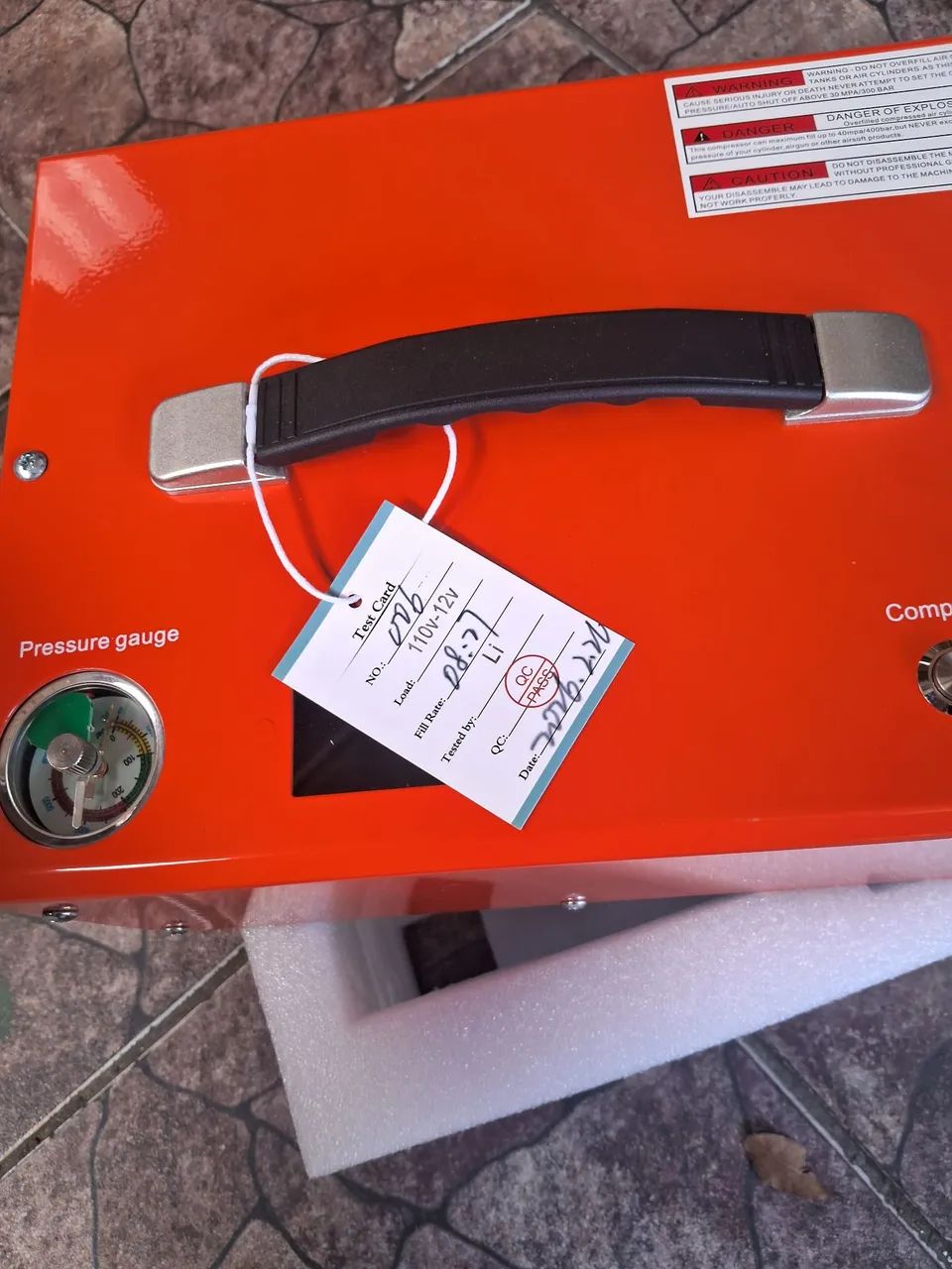 Compressor de ar pcp portátil 12v laranja 4500 psi - Foto 5