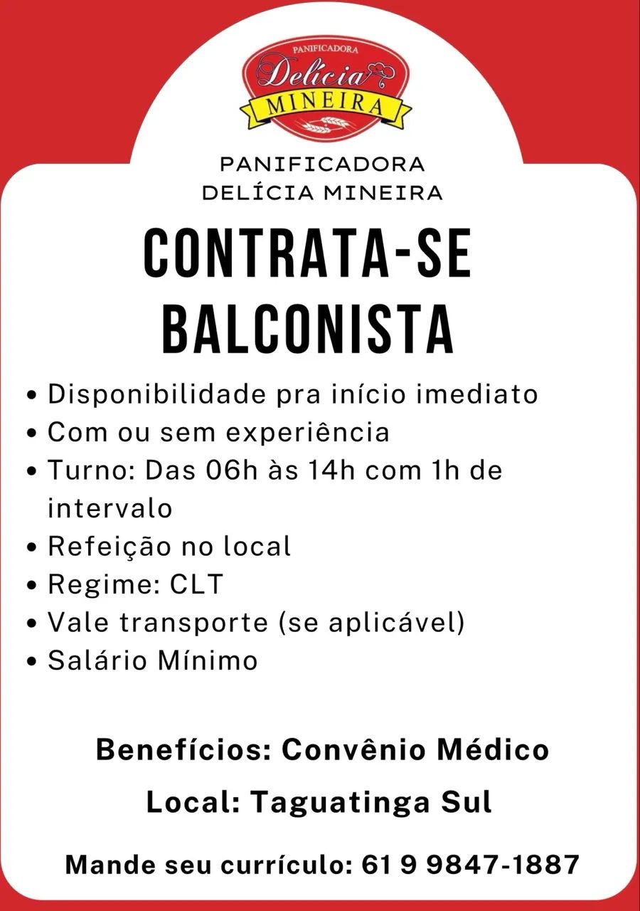 Vaga de Balconista 