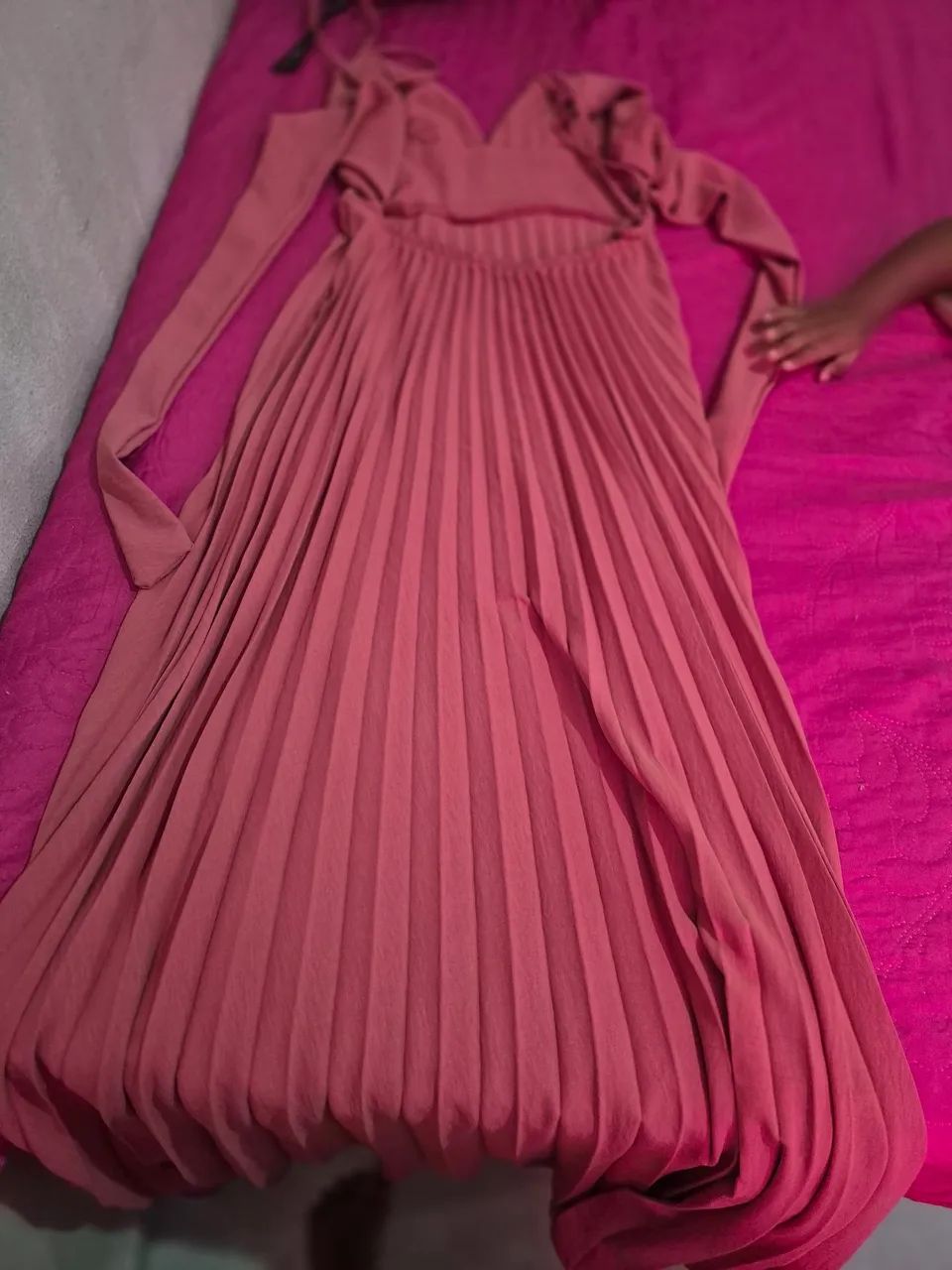 Vestido rose plissado - Foto 2