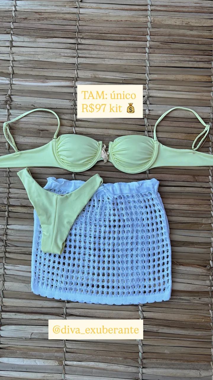 Kit biquíni e saída tricô  - Foto 4