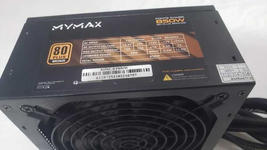 Fonte Gamer MyMax 850W 80 Plus Bronze - Potência Real e Estabilidade - Foto 2