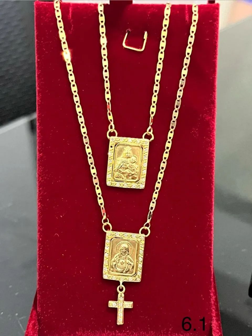 Escapulário ouro com diamantes  - Foto 4