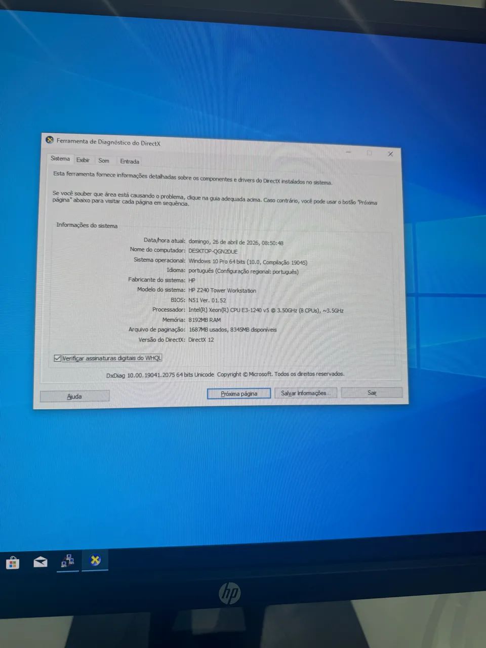 Workstation HP Z240 Intel xeon SSD 500gb memória 8gb - Foto 5