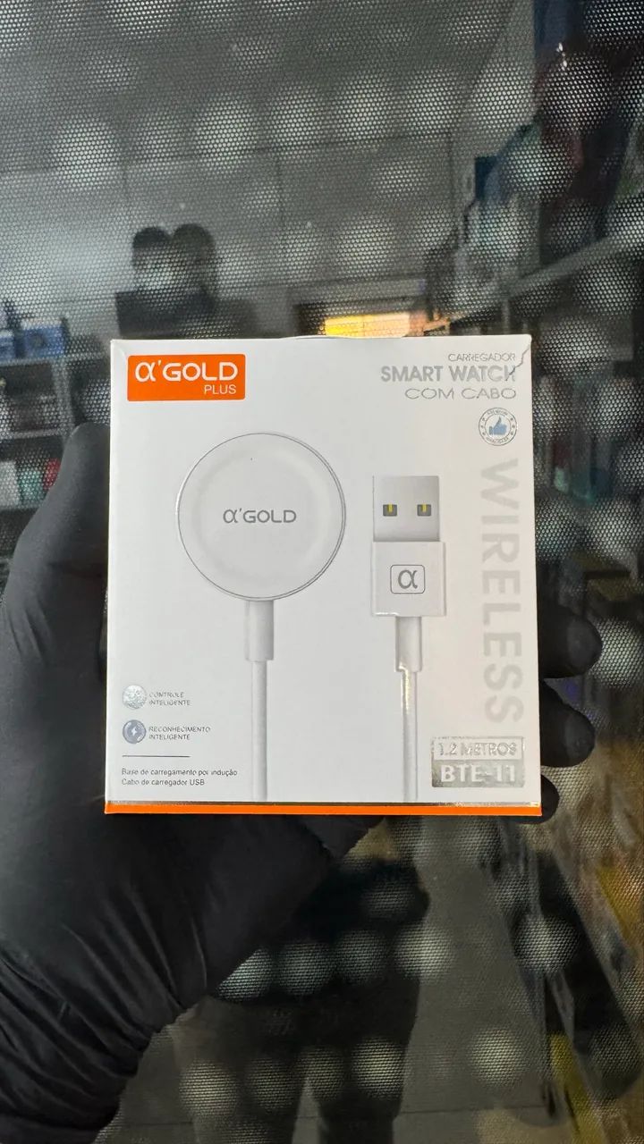 Carregador Magnético Smart Watch A'Gold BTE-11 Sem Fio 1.2m