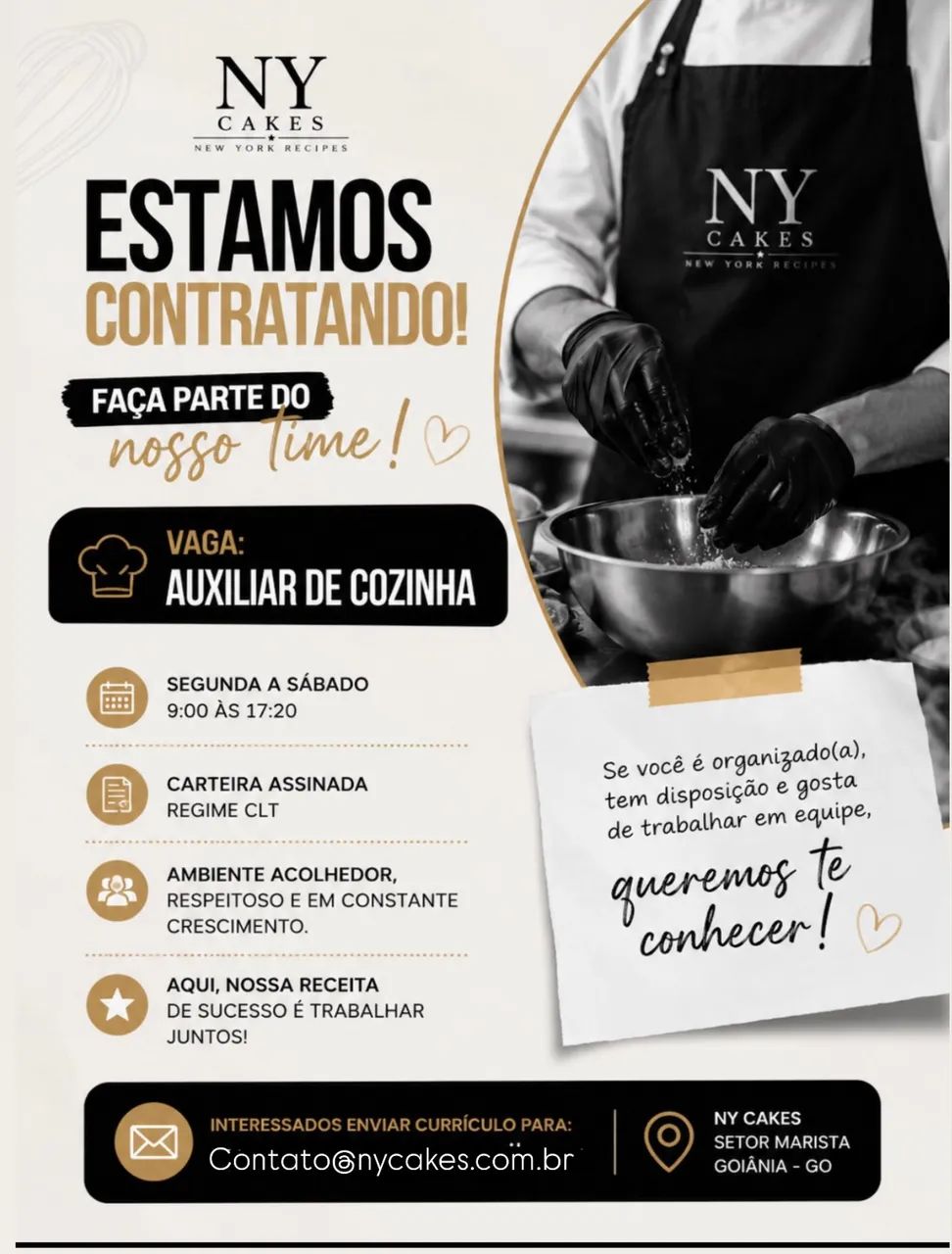 Aux de cozinha/ Segunda- sabado 