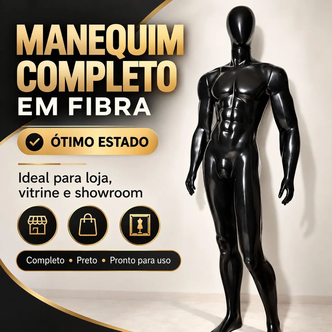 MANEQUIM COMPLETO EM FIBRA