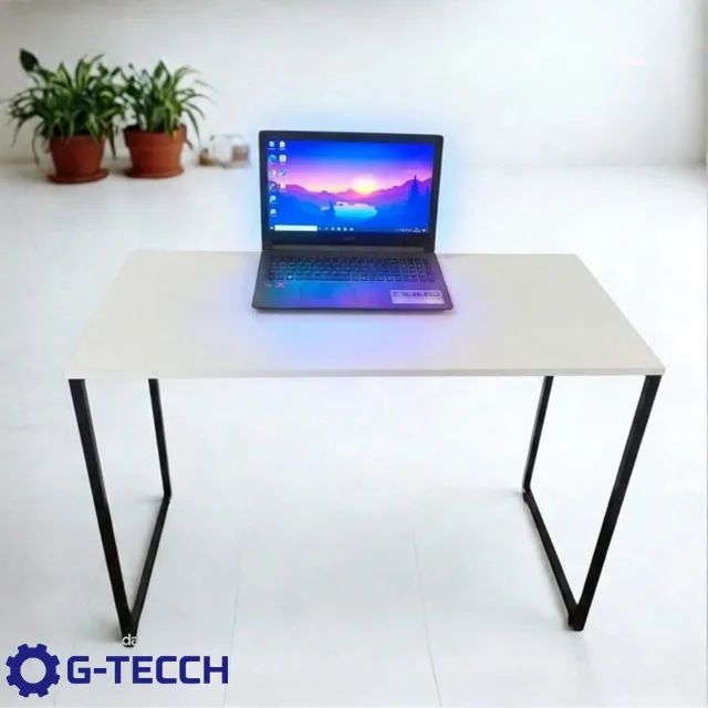 Escrivaninha 1m NOVA Mesa de Escritório Industrial Multiuso para Notebook Computador Birô - Foto 3