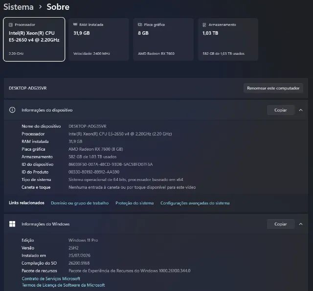 PC Gamer 32 GB DDR4 RX7600 Xeon 2650 v4 - Foto 4