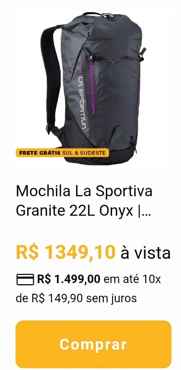 Mochila escalada e trekking