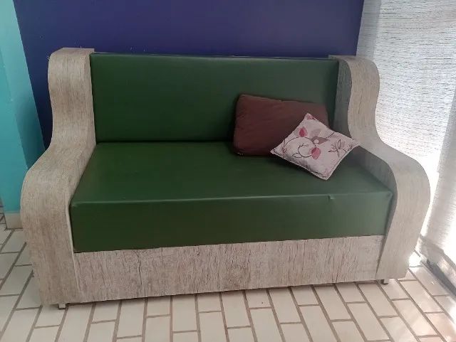 Sofá 2 Lugares Moderno e Robusto - Couro Sintético Verde - Foto 2
