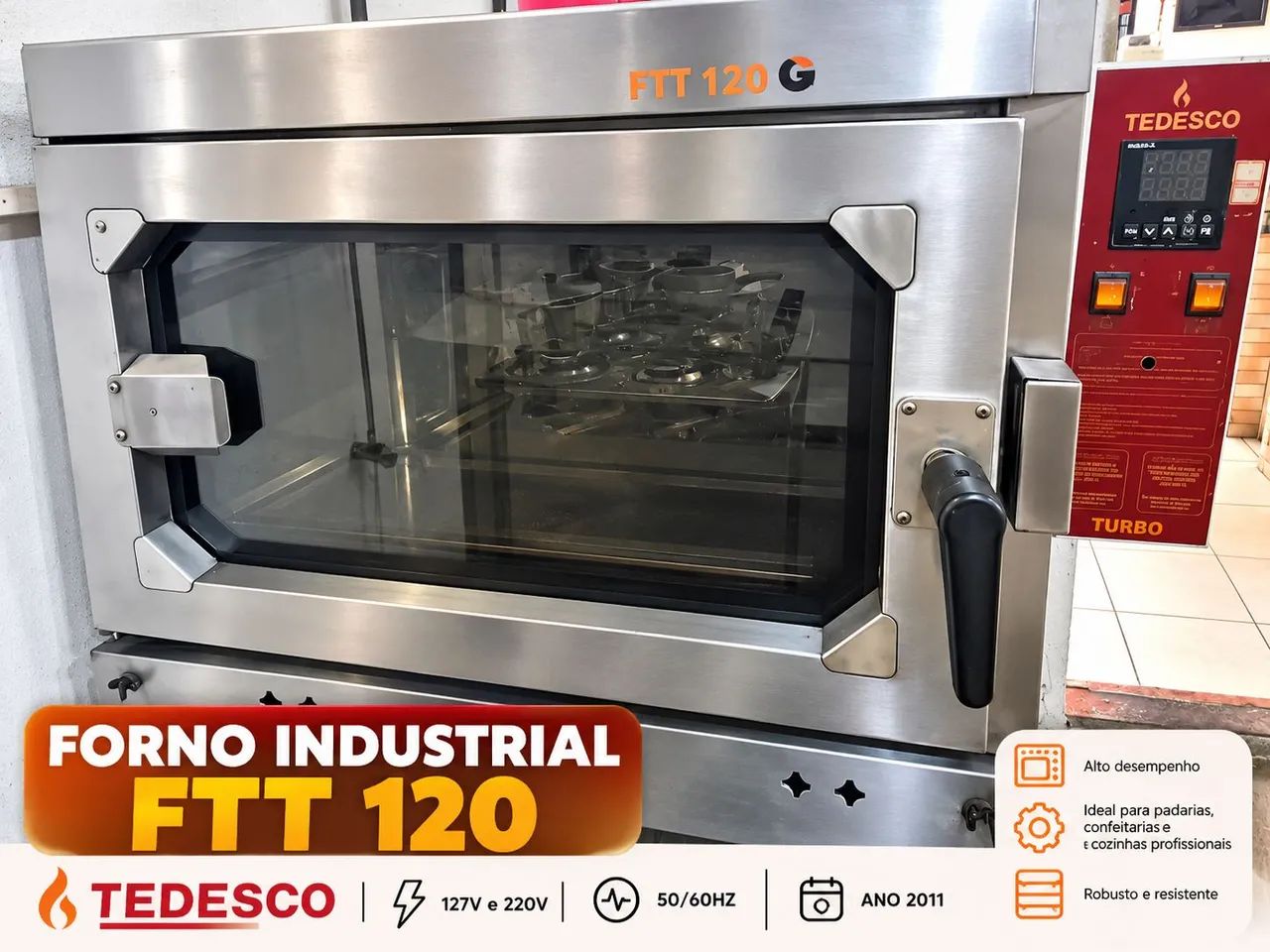 Forno industrial 4 chapas