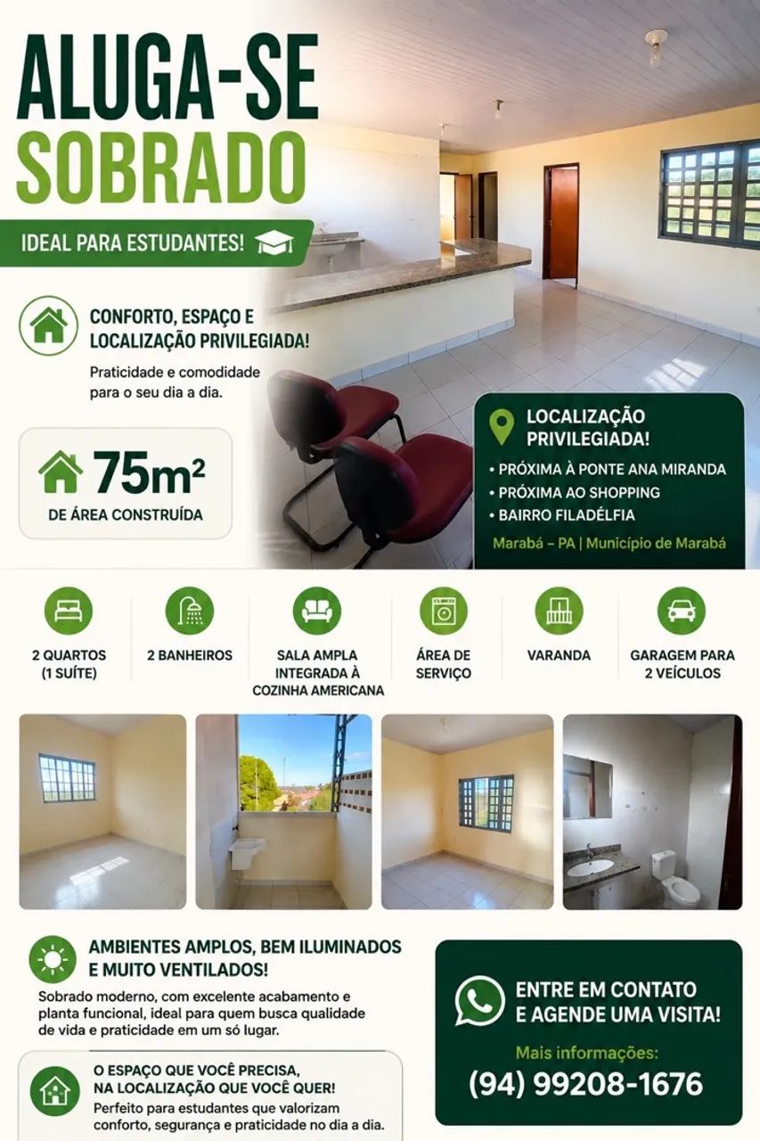 ALUGA-SE APARTAMENTO PRÓXIMO A PONTE ANA MIRANDA