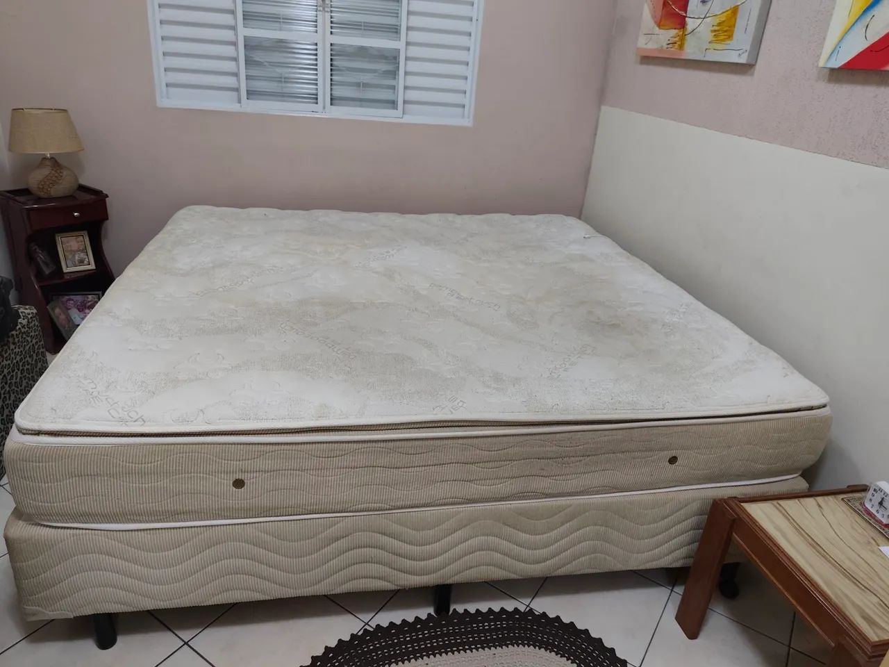 Vendo Cama com Colchão + Box King Size em ótimo estado  - Foto 2