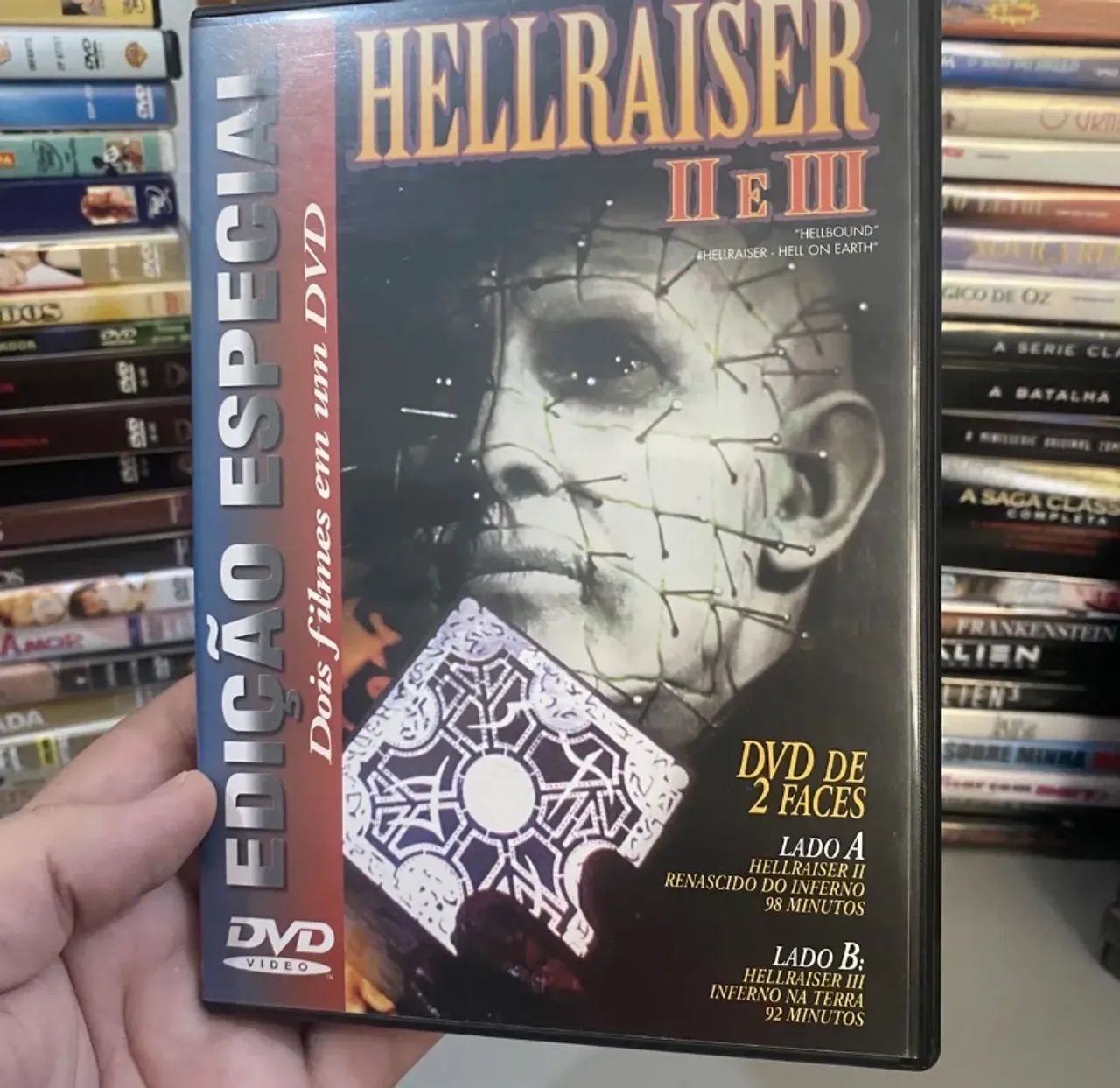 Hellraiser 2 e 3 DVD Original Dupla Face com Dois Filmes de Terror Pinhead 