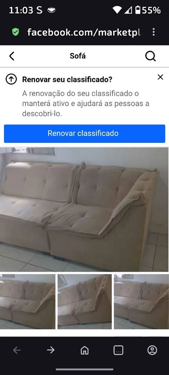 Vendo sofá três lugares 