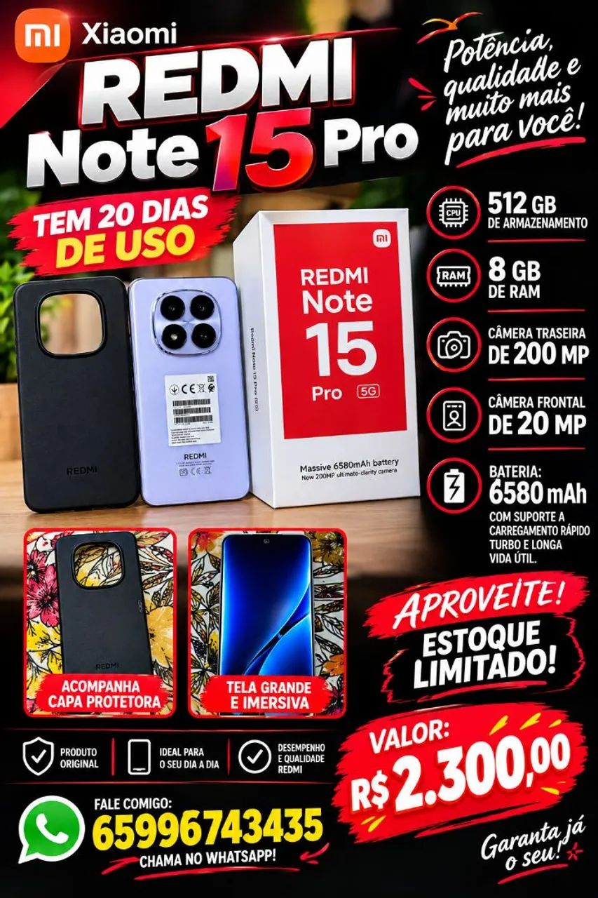 Vendo note 15 pro 512 GB e 8 de ram 
