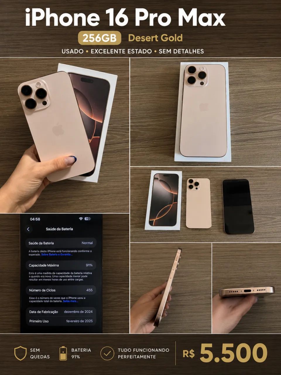 iPhone 16 Pro Max 256GB Desert Gold 