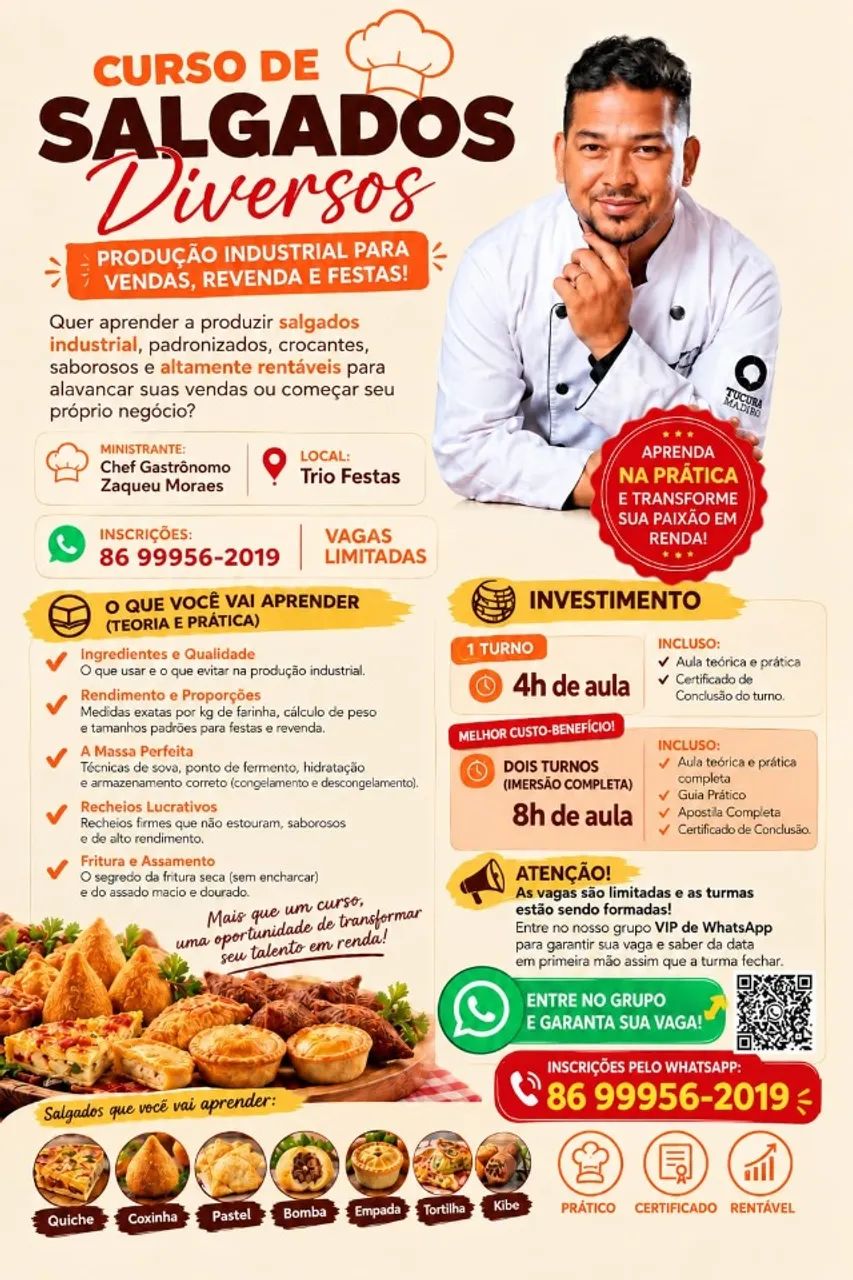 CURSO DE SALGADOS INDUSTRIAL - DIVERSOS