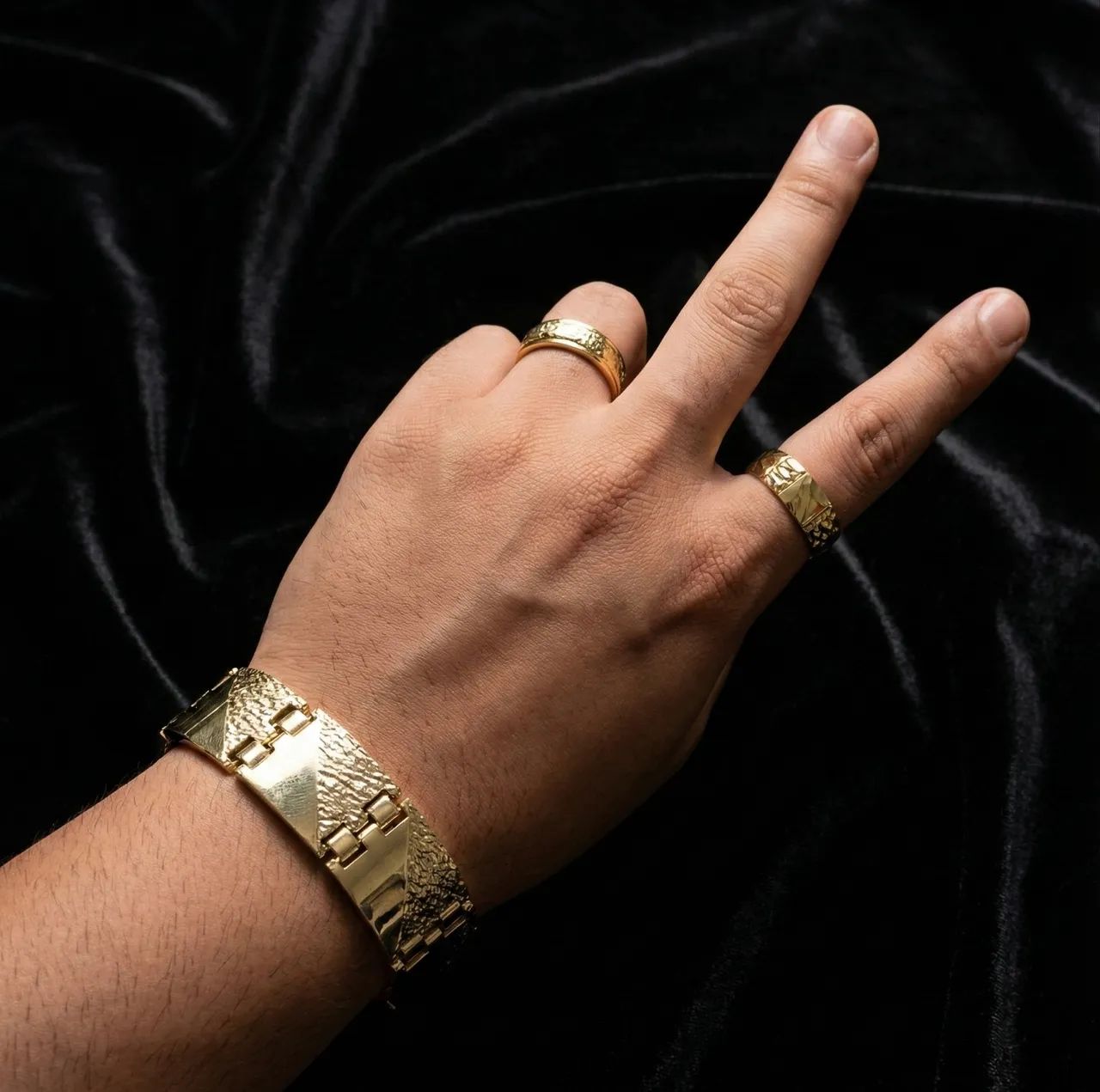 Bracelete Masculino pulseira banhada a ouro 