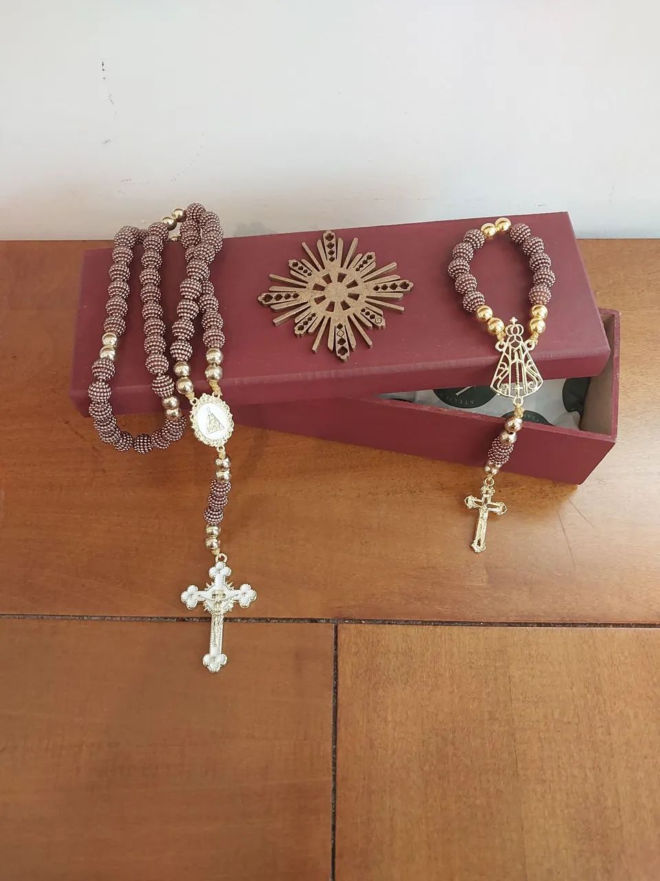 KIT TERÇO RELIGIOSO COM CAIXA MDF PERSONALIZADA - Foto 3