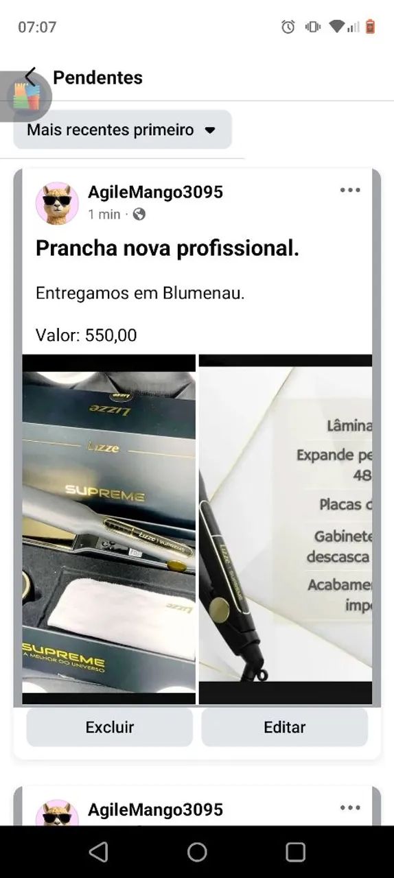 Prancha Lizz profissional nova!