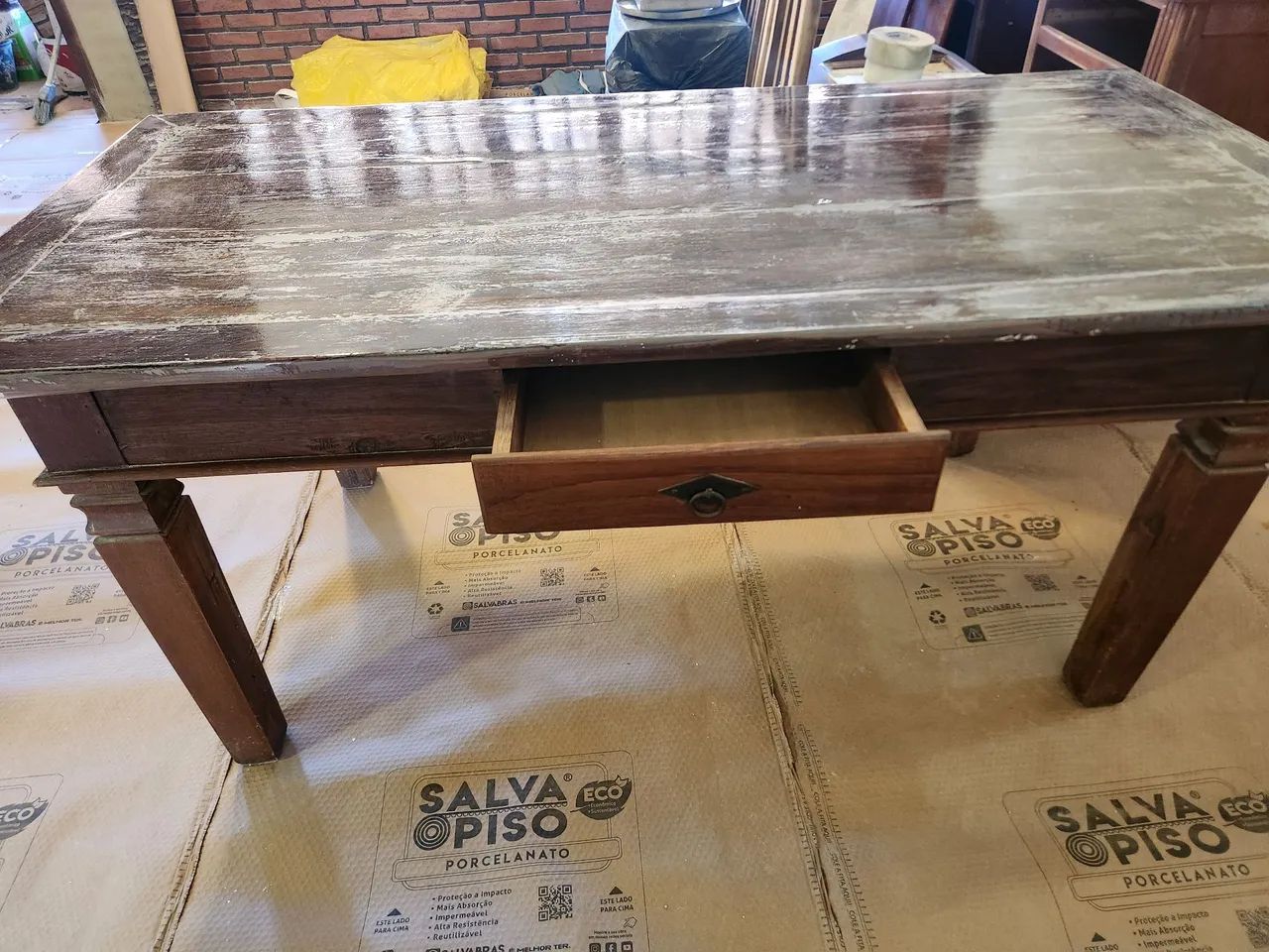 Mesa antiga rustica madeira maciça  - Foto 2