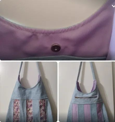Bolsa em Jeans e Brim Artesanal modelo único Cod 093