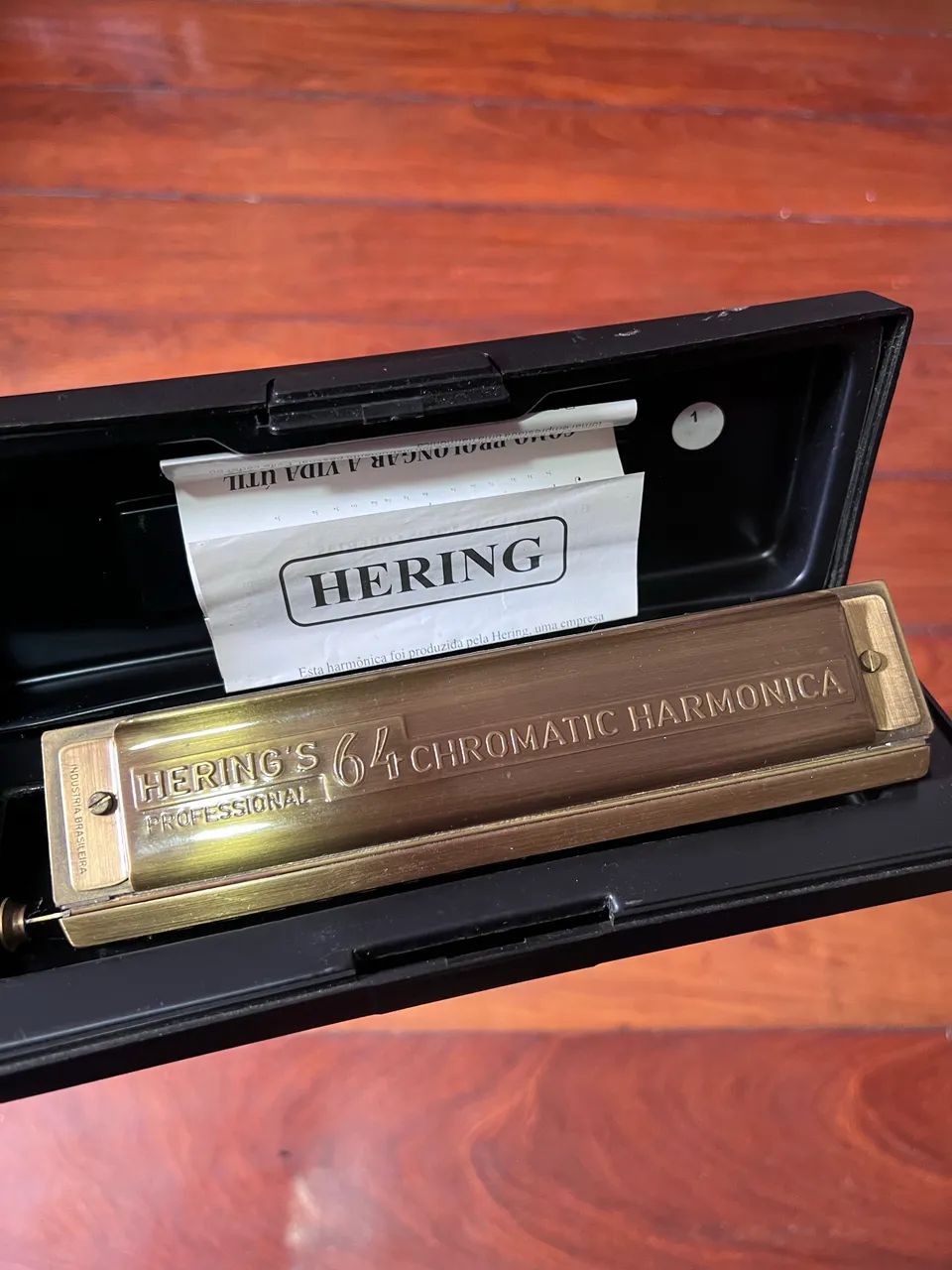 GAITA CROMÁTICA HERING?S 64 VOZES - ANTIQUE GOLD - PROFISSIONAL