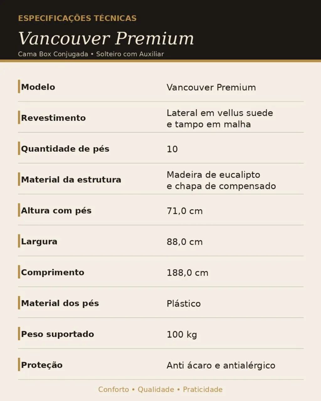 Cama Box Conjugada - Solteiro com Auxiliar | Vancouver Premium - Foto 2