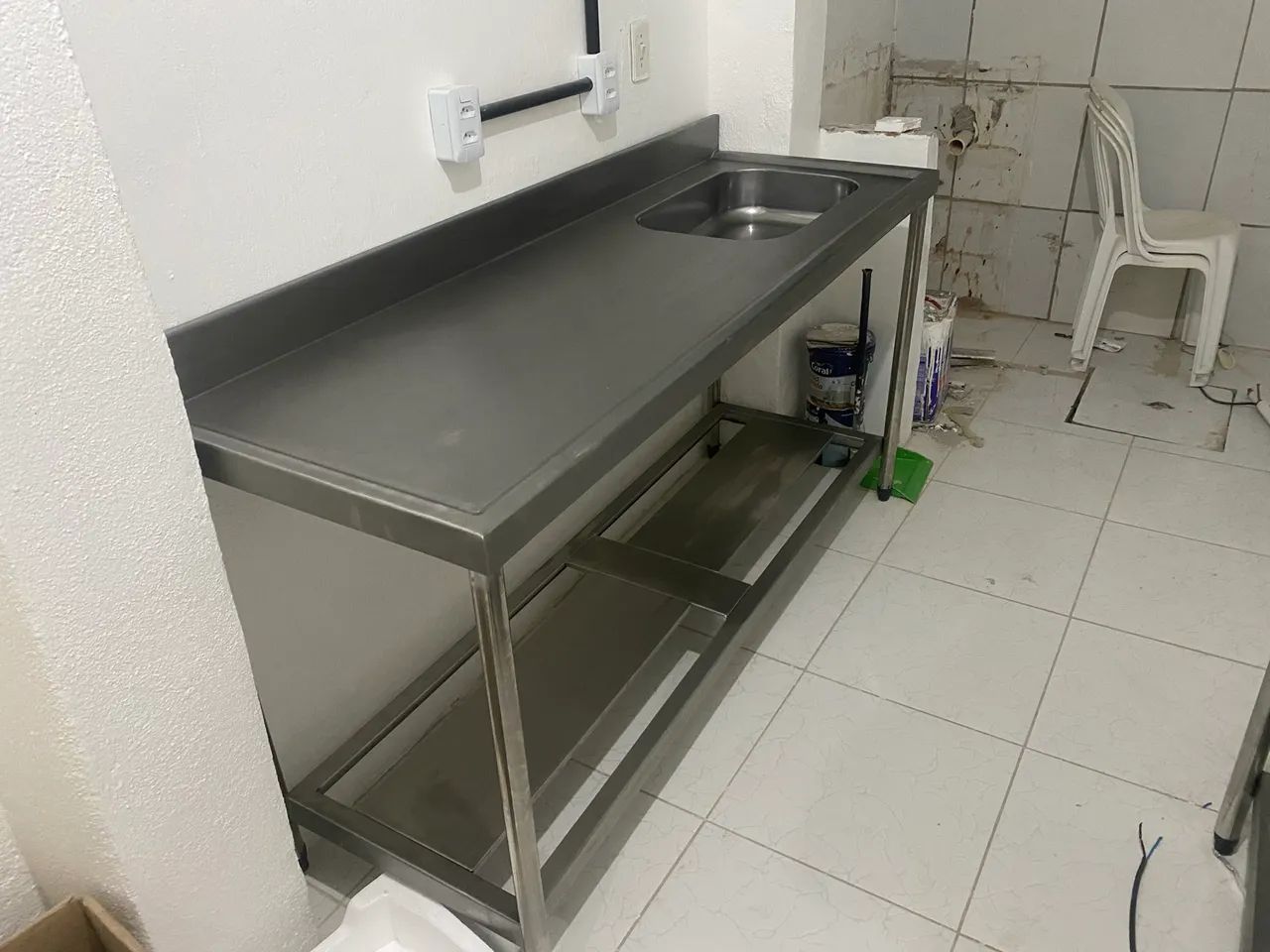 Mesa inox 304 com prateleira inferior  - Foto 5