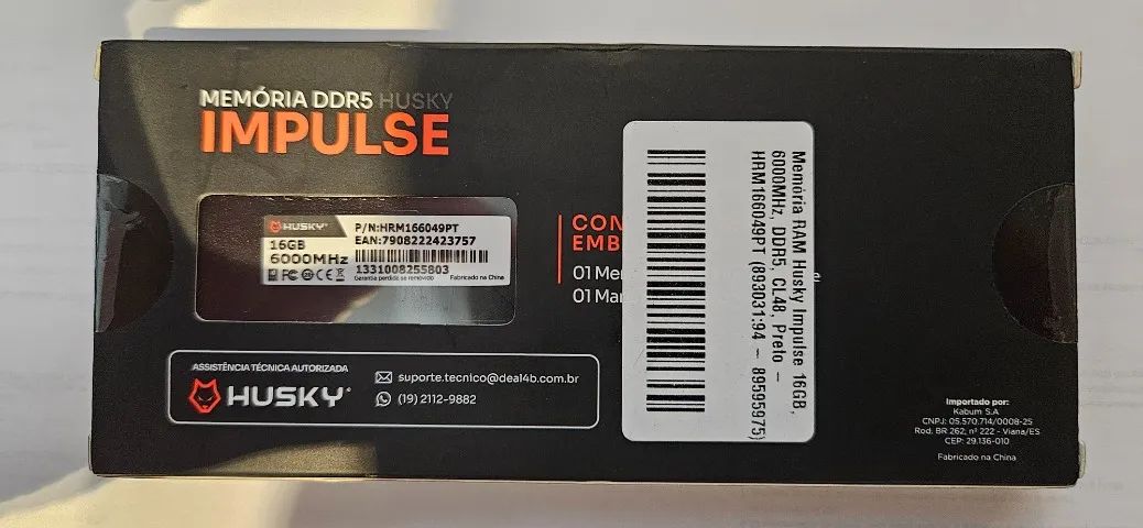 Memória DDR5 32GB (2x16GB) CL48 6000mhz Husky Impulse - Memória