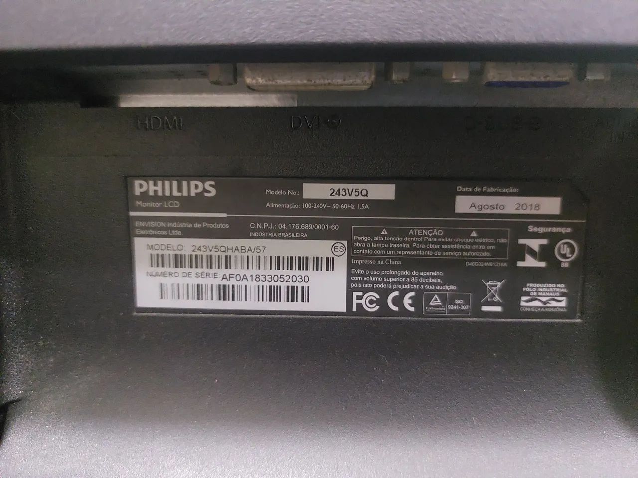 Monitor Philips LCD 23,6 Polegadas FULL HD(1080P) - Foto 3