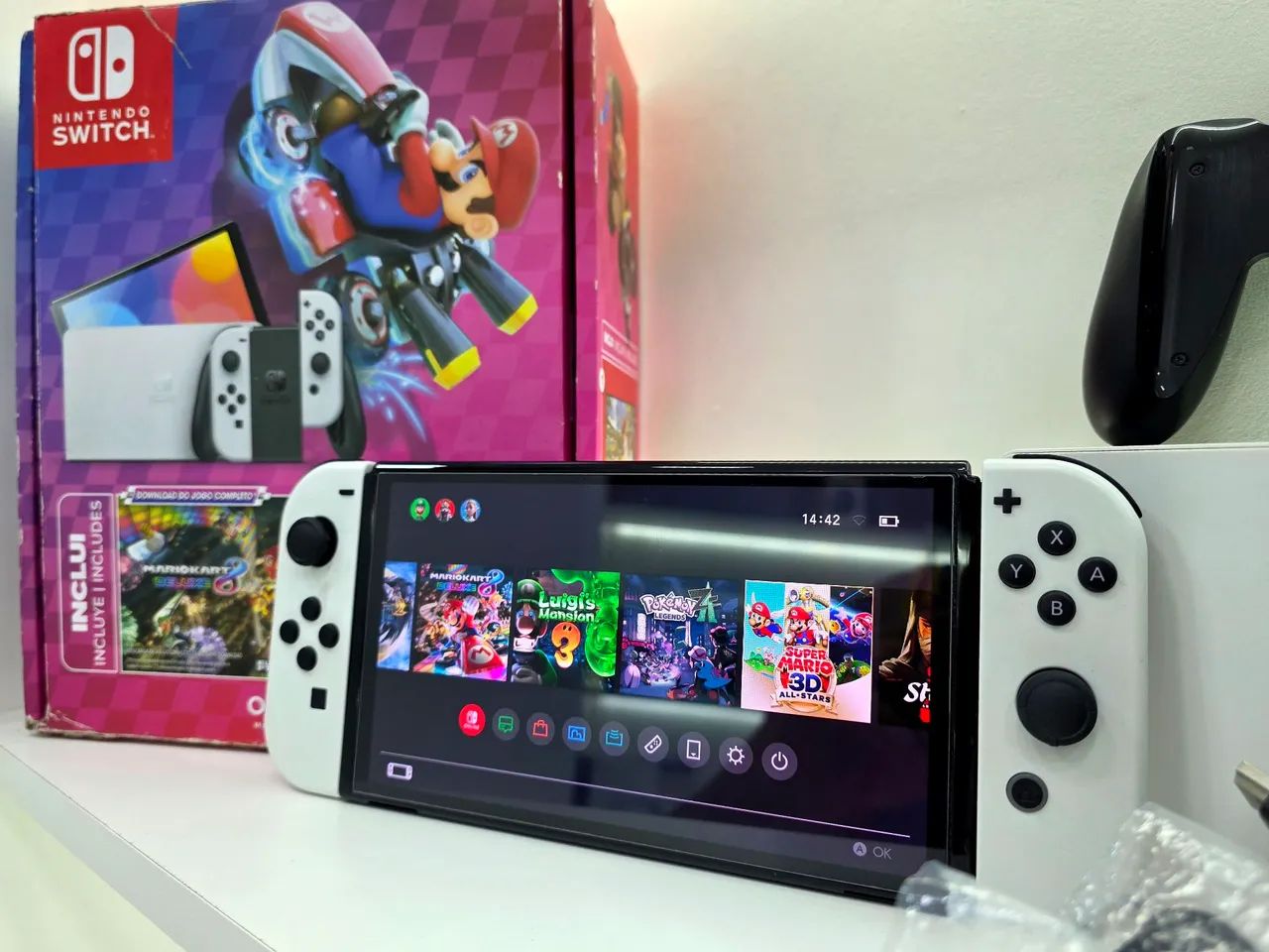 Nintendo switch Oled/ destravado/ 128GB/ Completo - Foto 4
