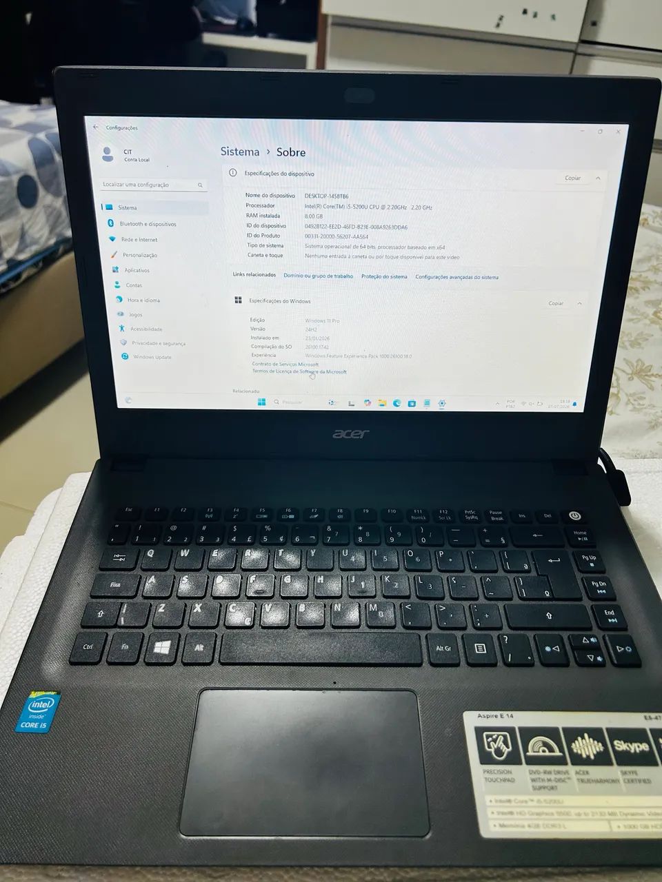 Notebook Acer aspire 