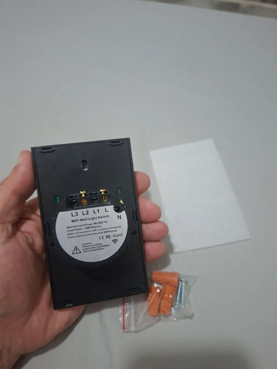 Interruptor Inteligente Preto 1 Via Wifi Painel de Vidro Alexa ou Google Home - Foto 3