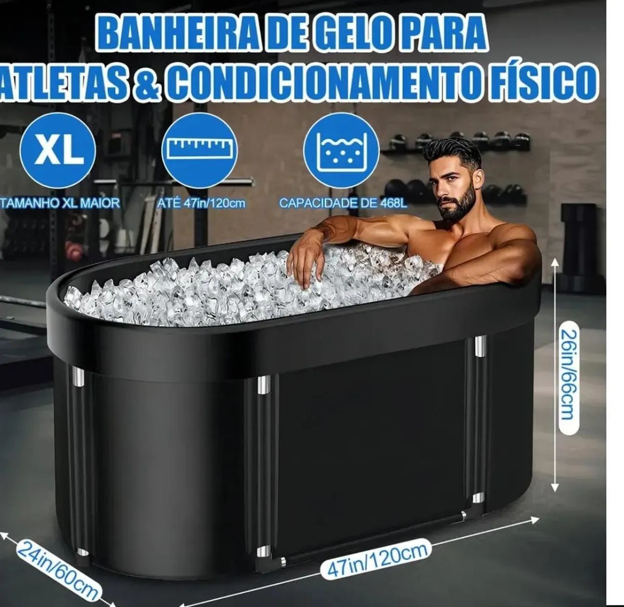 Jogador de futebol banheira de gelo 