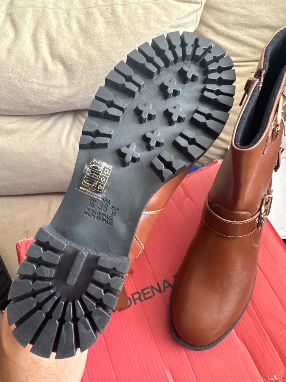 Bota Feminina Marrom Morena Rosa - Foto 3