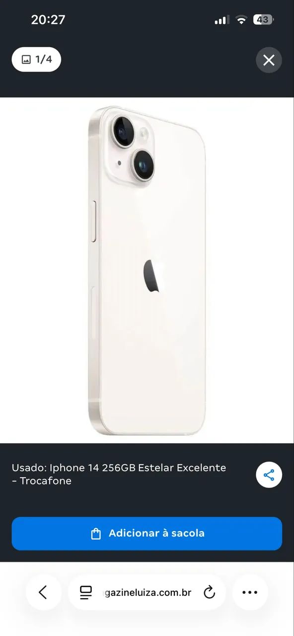 iPhone 14 branco 256gb com caixa - Celulares e Smartphones