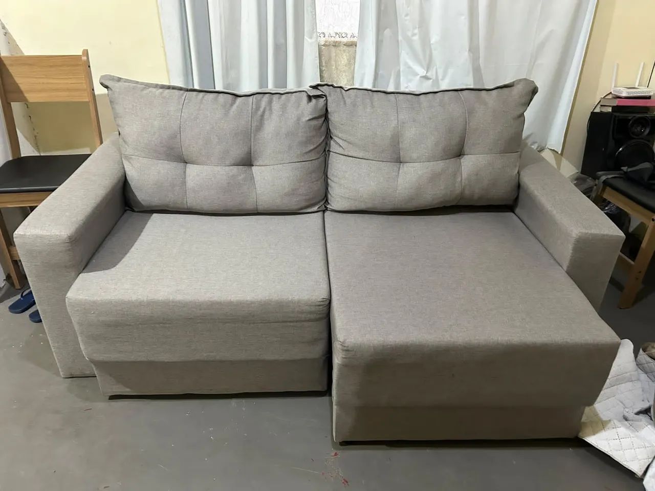  Sofa retrátil de linho 3 lugares .