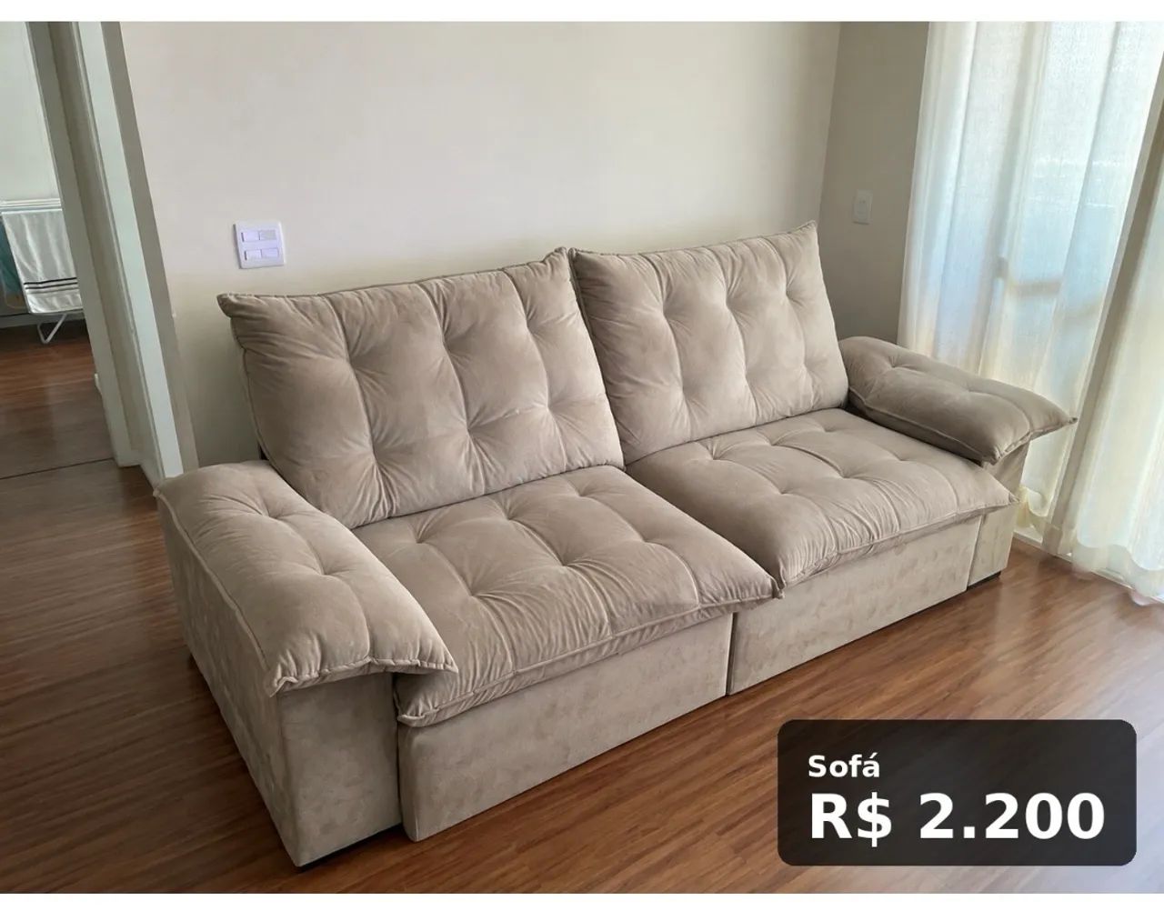Sofá retrátil com molas ensacadas e espuma D33
