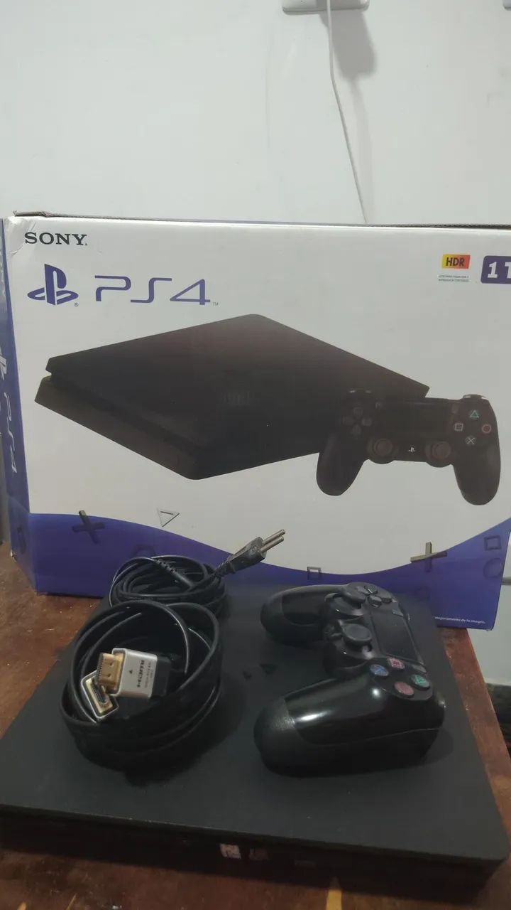 PS4 SLIM 1TB CAIXA E NOTA 
