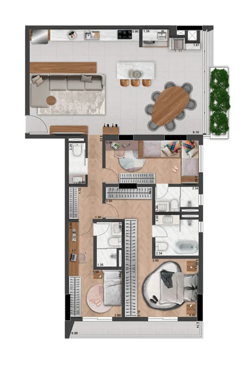 PLANTA 142m²