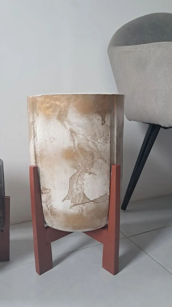 Vasos com base de madeira - Foto 3