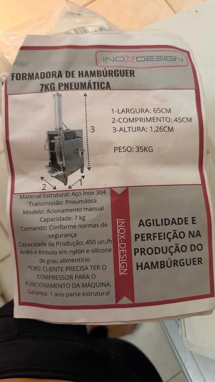 Modeladora de hambúrguer pneumática  - Foto 3
