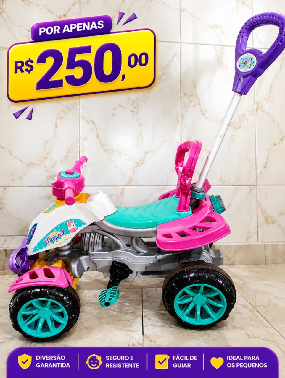 Quadriciclo infantil menina 