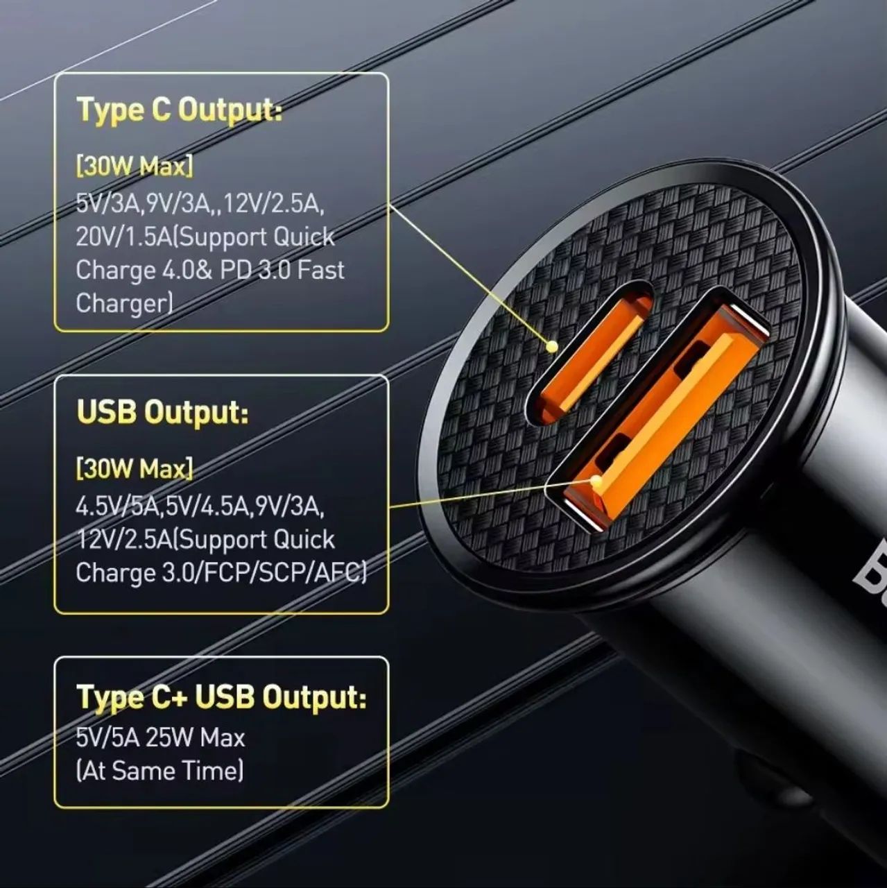 Carregador Veicular Baseus 30W Dual porta  - Foto 3